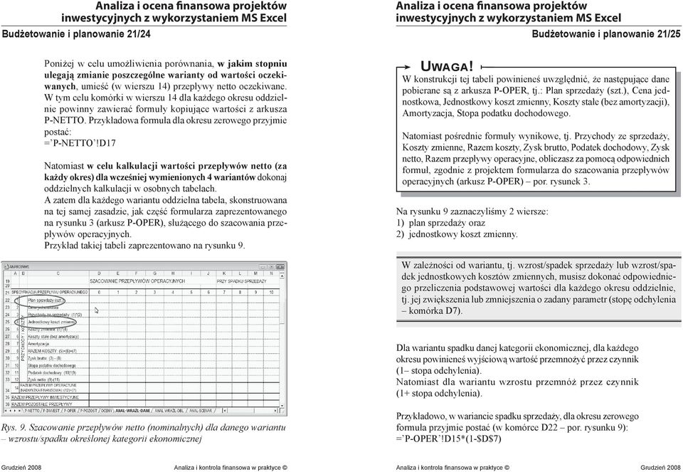 Przykładowa formuła dla okresu zerowego przyjmie postać: = P-NETTO!