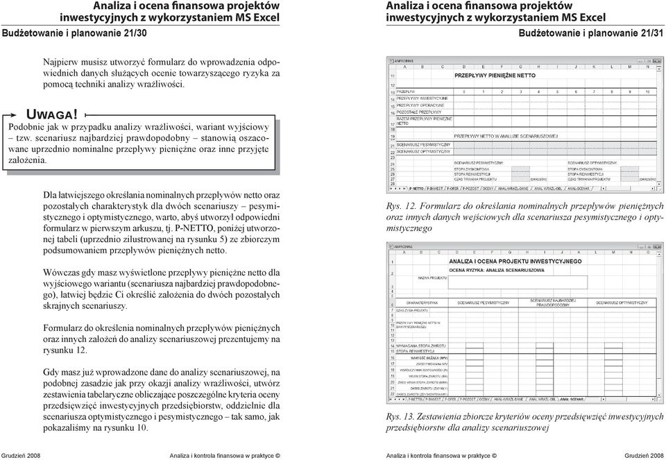 scenariusz najbardziej prawdopodobny stanowią oszacowane uprzednio nominalne przepływy pieniężne oraz inne przyjęte założenia.