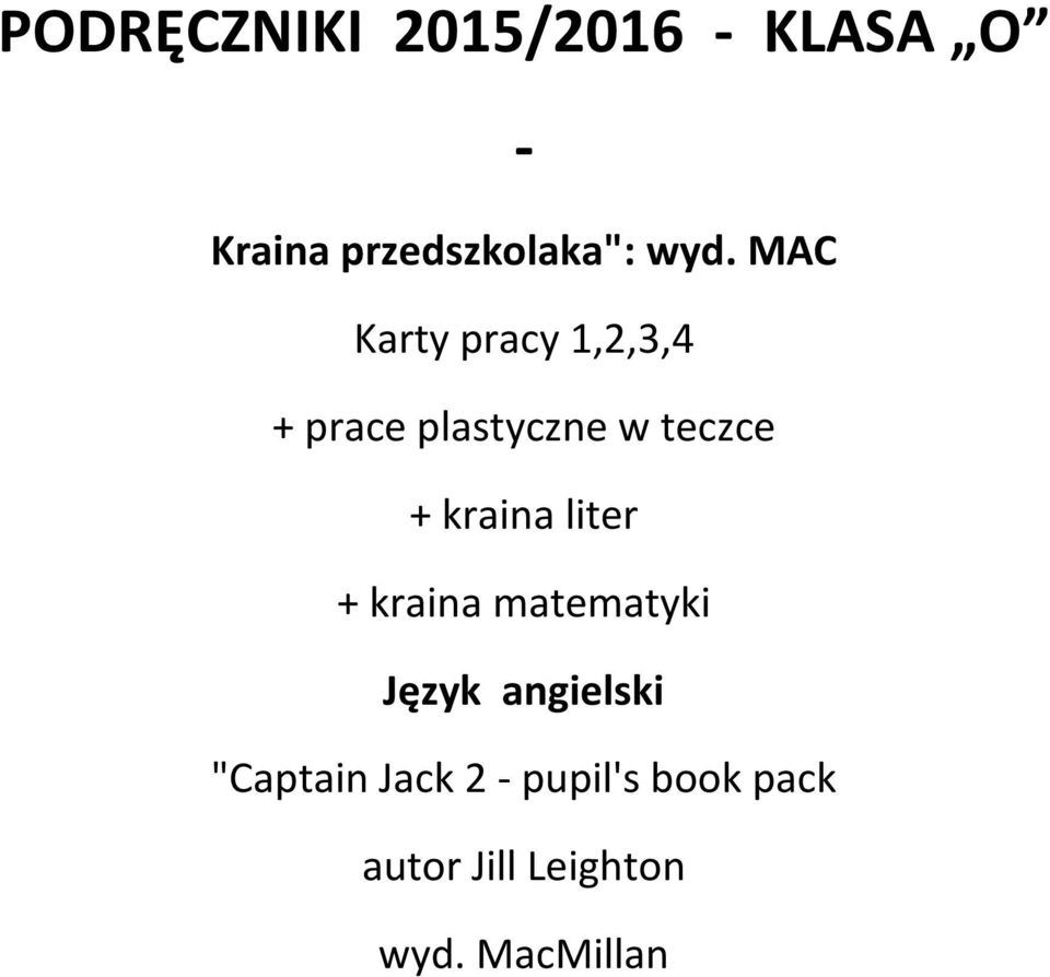 kraina liter + kraina matematyki Język angielski "Captain