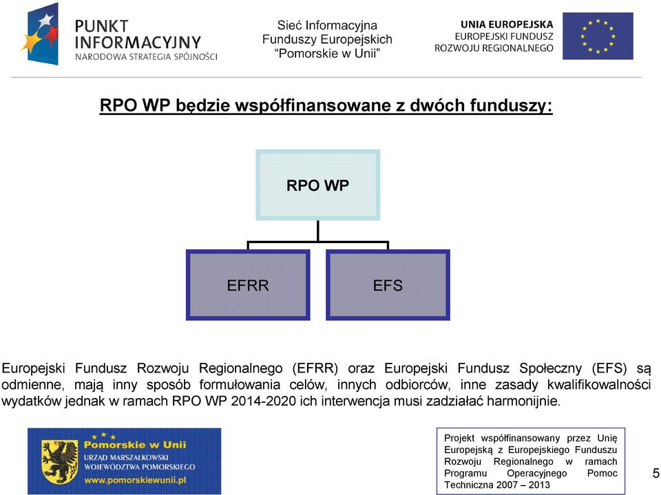 mają inny sposób formułowania celów, innych odbiorców, inne zasady kwalifikowalności