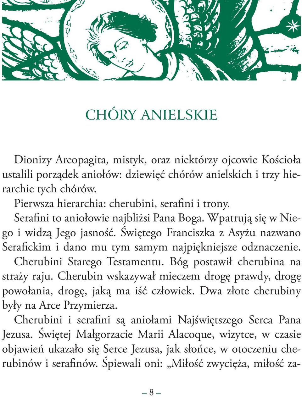 Świętego Franciszka z Asyżu nazwano Serafickim i dano mu tym samym najpiękniejsze odznaczenie. Cherubini Starego Testamentu. Bóg postawił cherubina na straży raju.