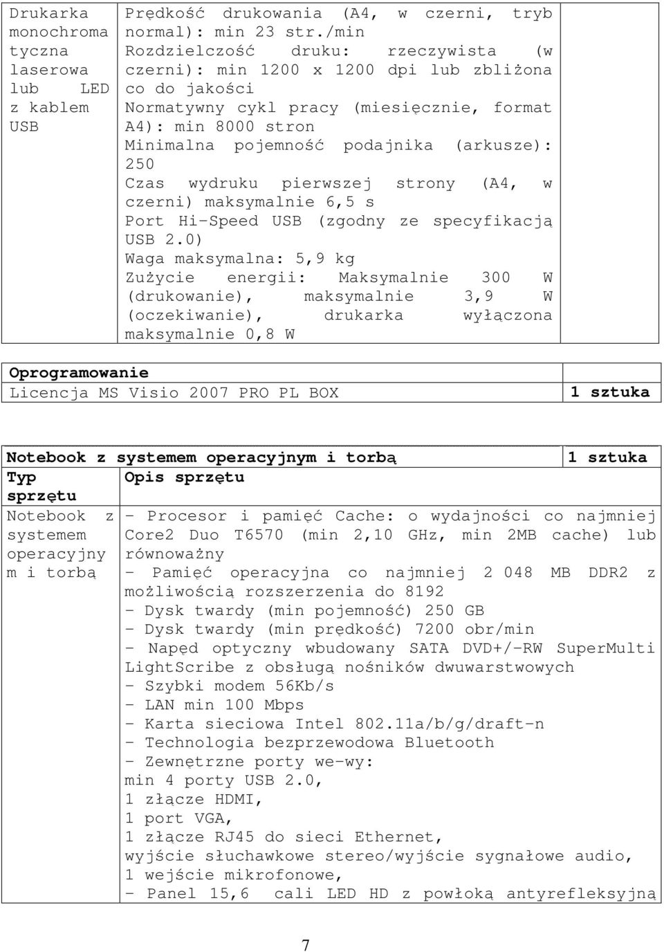 (arkusze): 250 Czas wydruku pierwszej strony (A4, w czerni) maksymalnie 6,5 s Port Hi-Speed USB (zgodny ze specyfikacją USB 2.