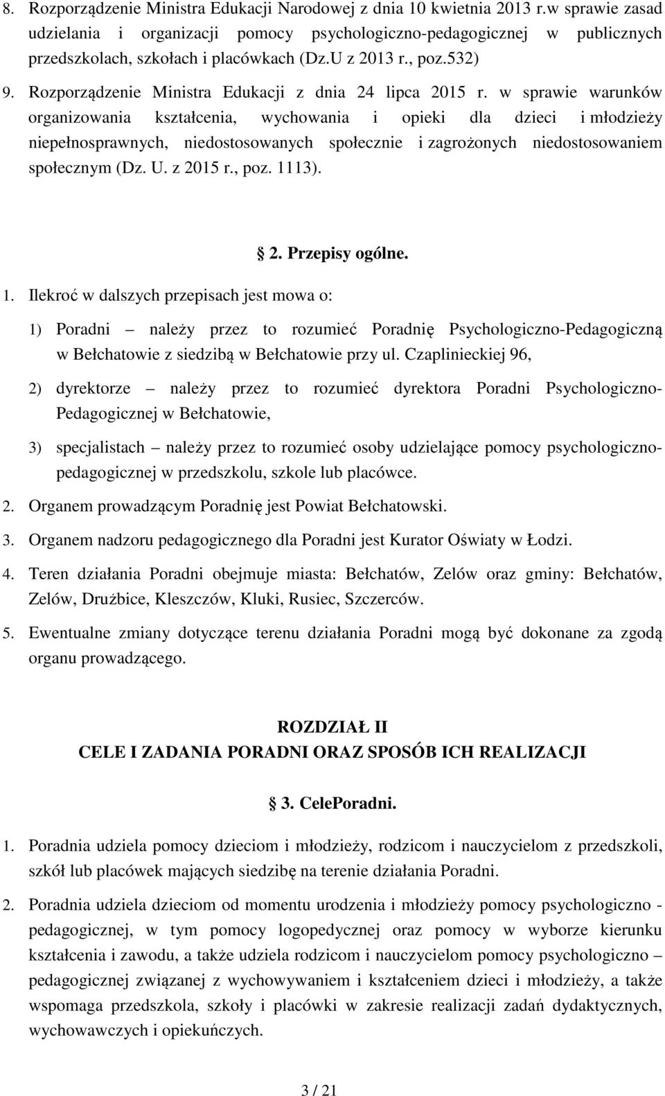 Rozporządzenie Ministra Edukacji z dnia 24 lipca 2015 r.