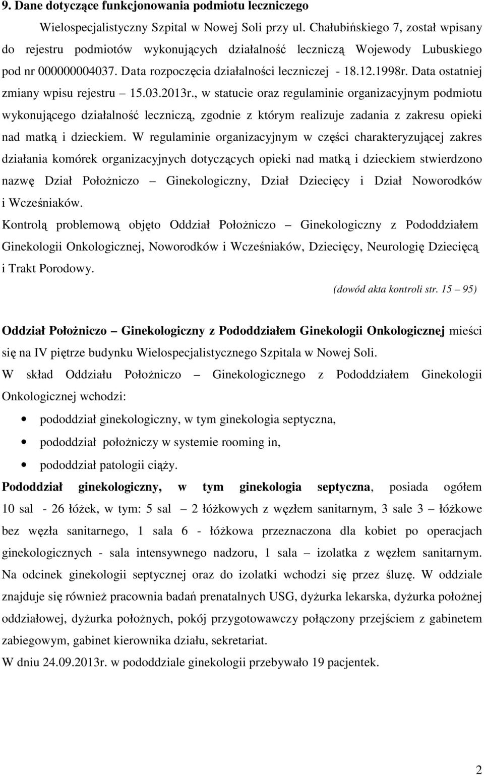 Data ostatniej zmiany wpisu rejestru 15.03.2013r.