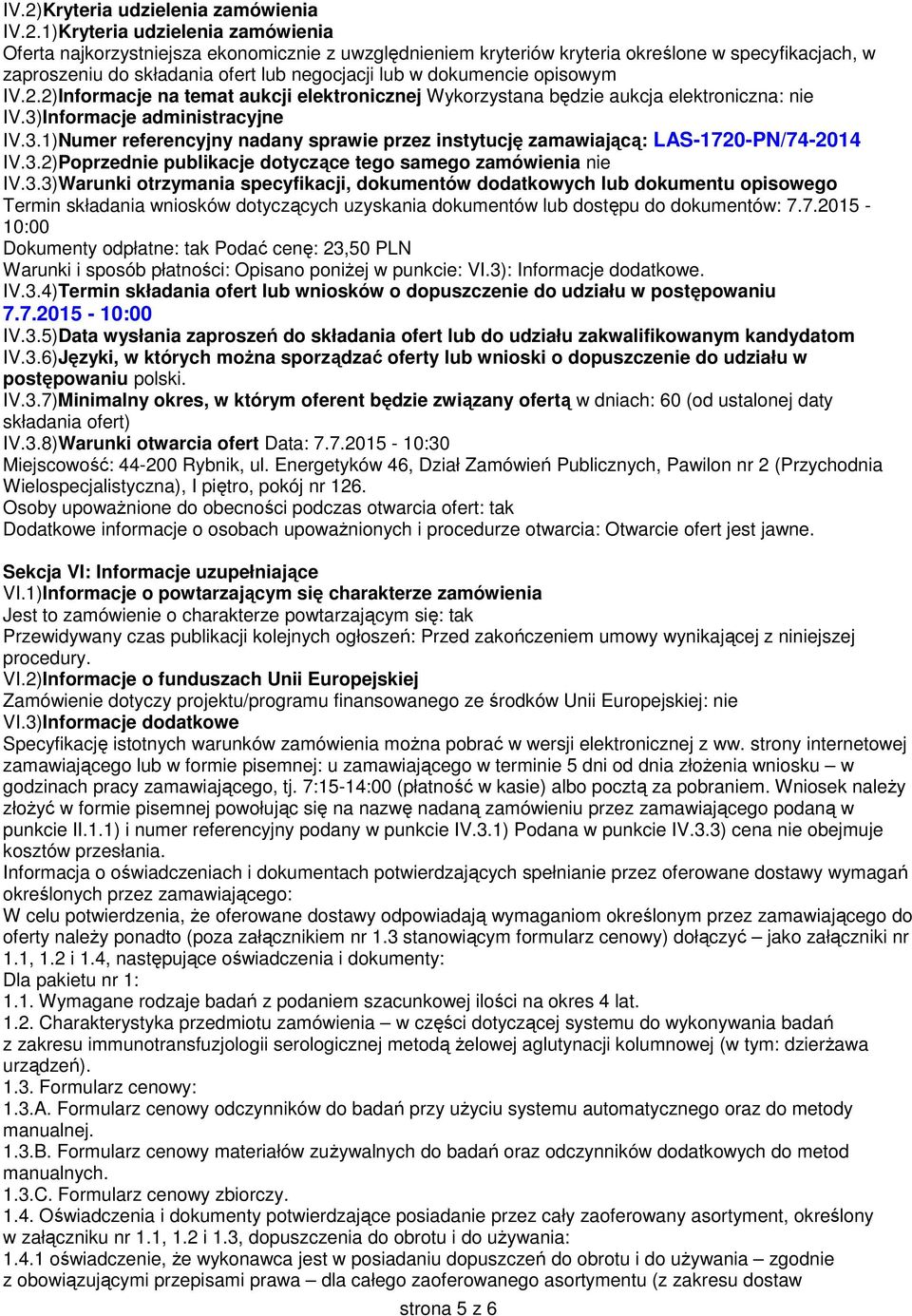 Informacje administracyjne IV.3.