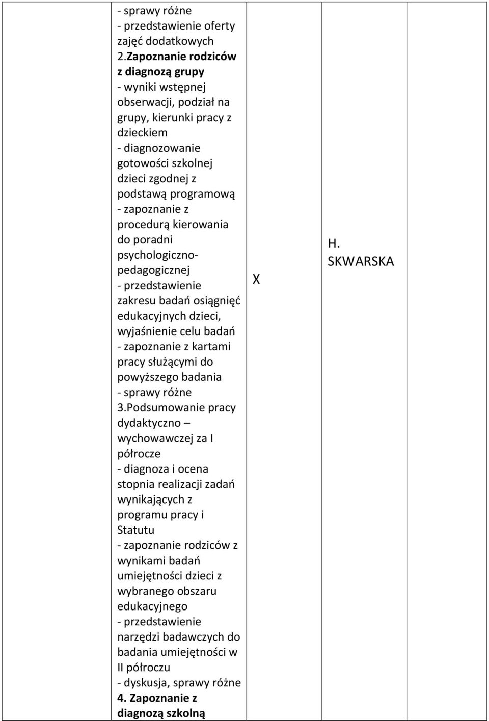 procedurą kierowania do poradni psychologicznopedagogicznej - przedstawienie zakresu badań osiągnięć edukacyjnych dzieci, wyjaśnienie celu badań - zapoznanie z kartami pracy służącymi do powyższego