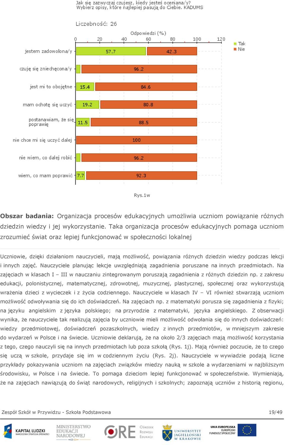 dziedzin wiedzy podczas lekcji i innych zajęć. Nauczyciele planując lekcje uwzględniają zagadnienia poruszane na innych przedmiotach.