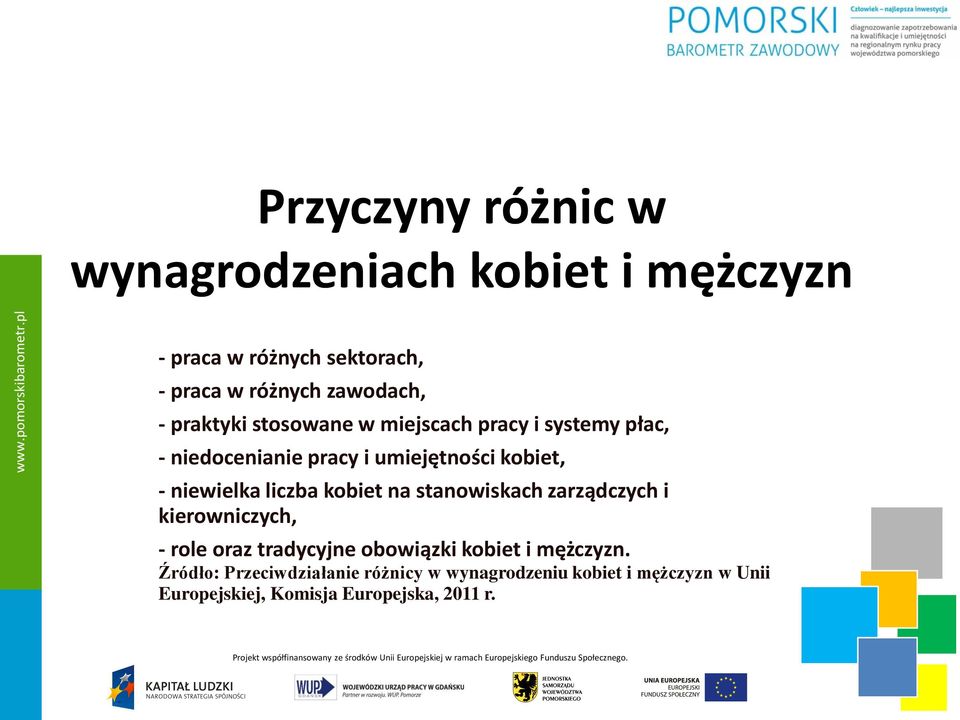 liczba kobiet na stanowiskach zarządczych i kierowniczych, - role oraz tradycyjne obowiązki kobiet i mężczyzn.