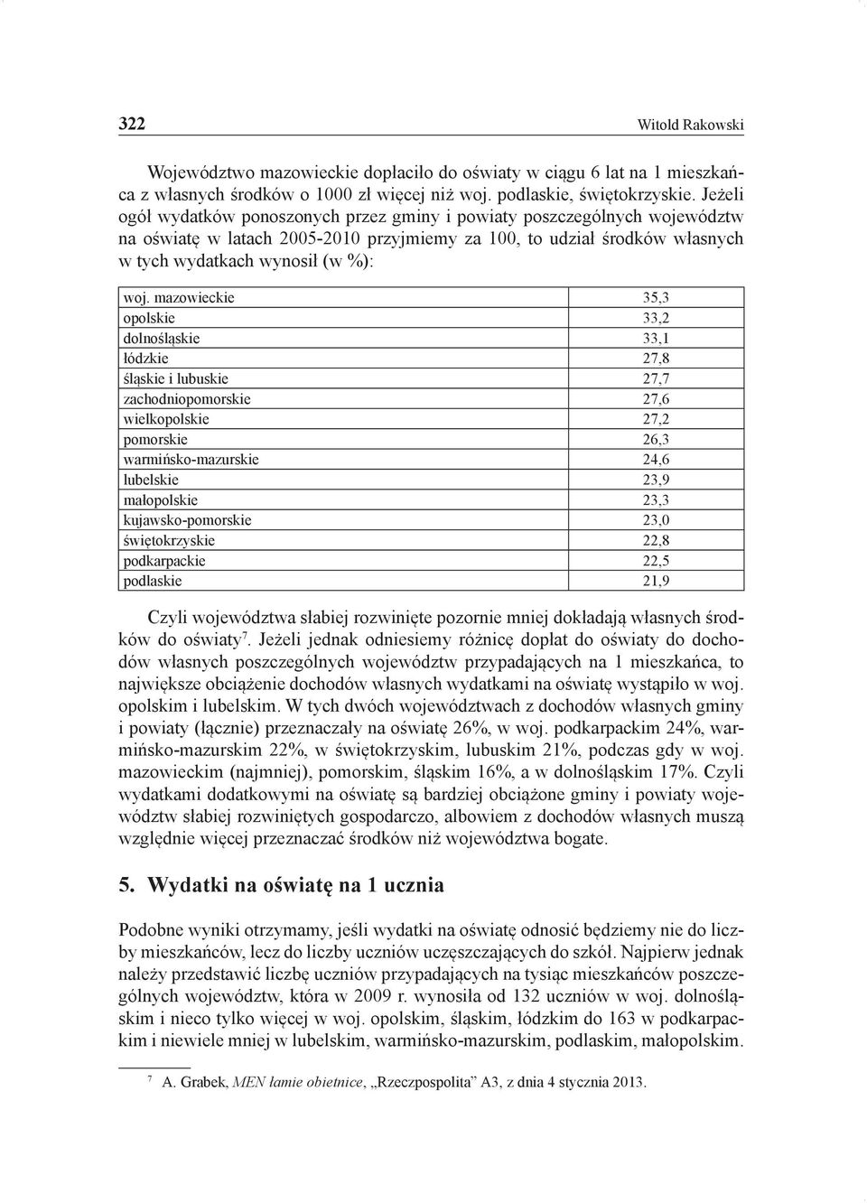 mazowieckie 35,3 opolskie 33,2 dolnośląskie 33,1 łódzkie 27,8 śląskie i lubuskie 27,7 zachodniopomorskie 27,6 wielkopolskie 27,2 pomorskie 26,3 warmińsko-mazurskie 24,6 lubelskie 23,9 małopolskie