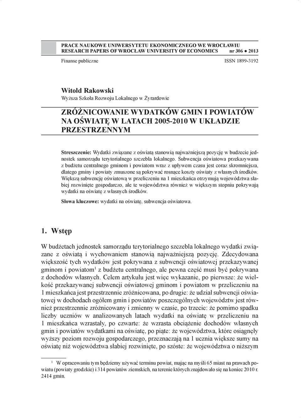 samorządu terytorialnego szczebla lokalnego.