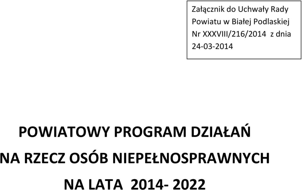 dnia 24032014 POWIATOWY PROGRAM DZIAŁAŃ