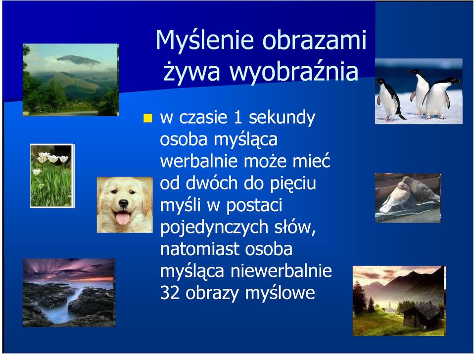 dwóch do pięciu myśli w postaci pojedynczych