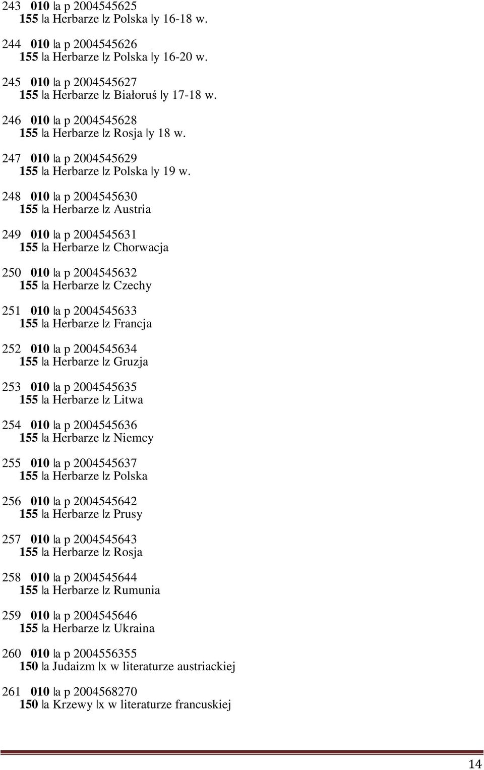 248 010 a p 2004545630 155 a Herbarze z Austria 249 010 a p 2004545631 155 a Herbarze z Chorwacja 250 010 a p 2004545632 155 a Herbarze z Czechy 251 010 a p 2004545633 155 a Herbarze z Francja 252