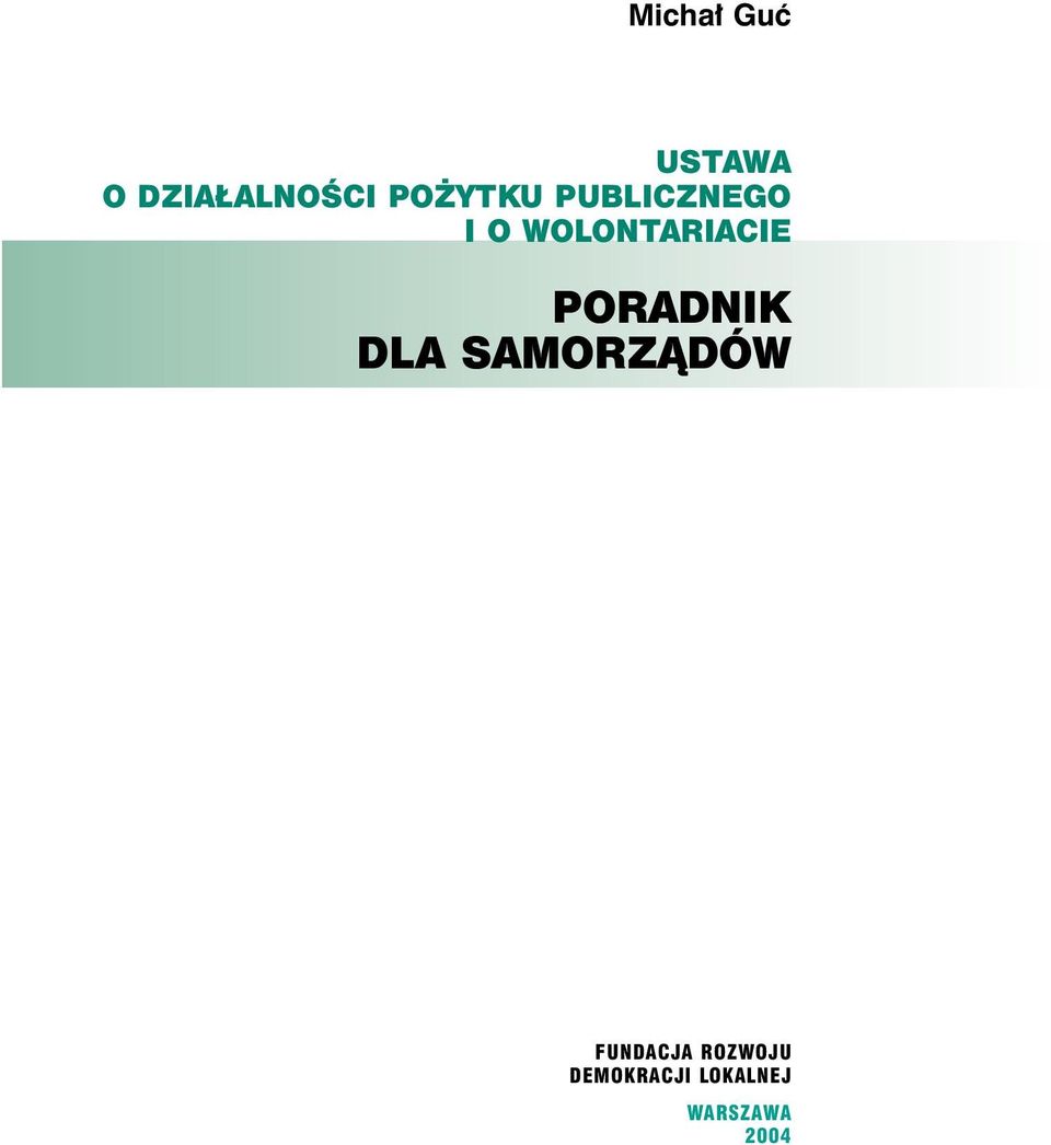 PORADNIK DLA SAMORZÑDÓW FUNDACJA