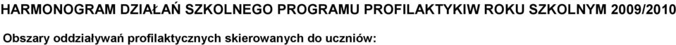 SZKOLNYM 2009/2010 Obszary