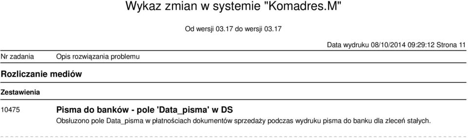 'Data_pisma' w DS Obsłuzono pole Data_pisma w płatnościach