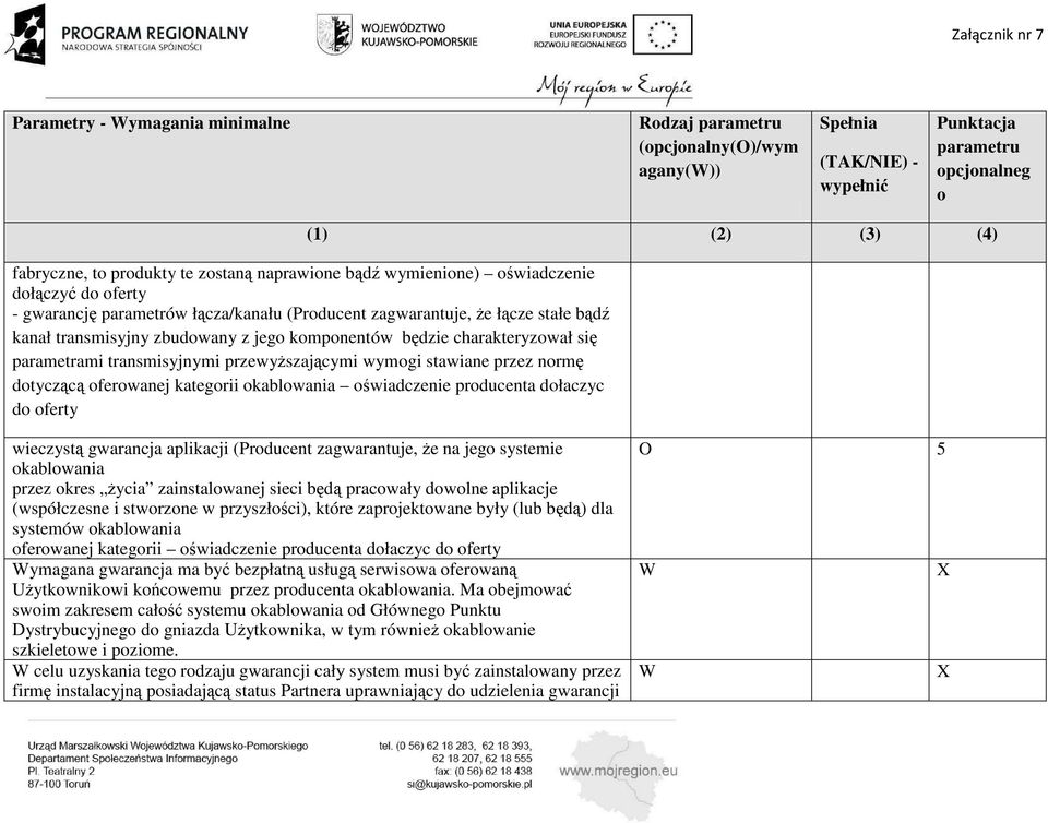 ferwanej kategrii kablwania świadczenie prducenta dłaczyc d ferty wieczystą gwarancja aplikacji (Prducent zagwarantuje, Ŝe na jeg systemie kablwania przez kres Ŝycia zainstalwanej sieci będą pracwały