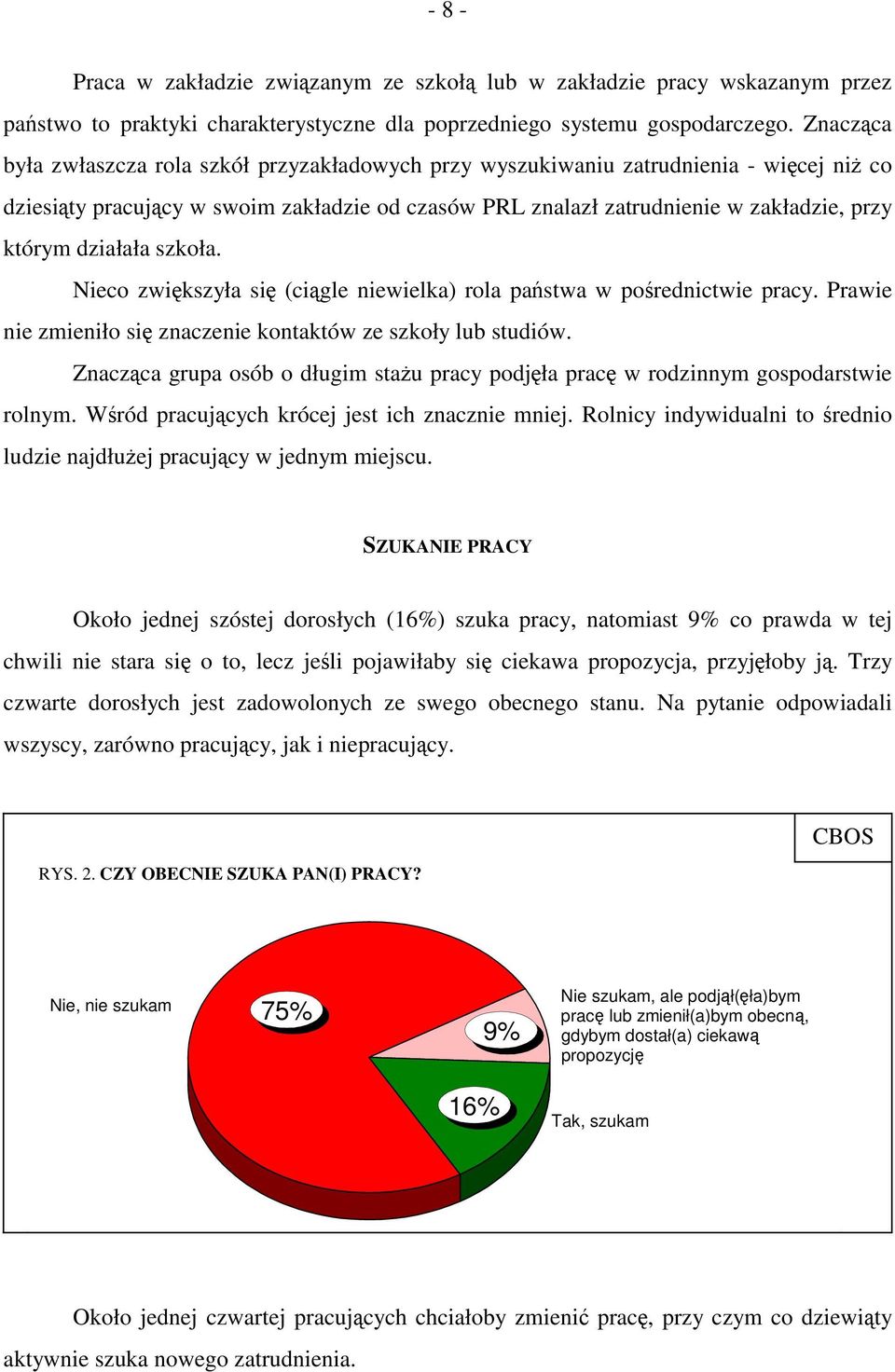 działała szkoła. Nieco zwiększyła się (ciągle niewielka) rola państwa w pośrednictwie pracy. Prawie nie zmieniło się znaczenie kontaktów ze szkoły lub studiów.