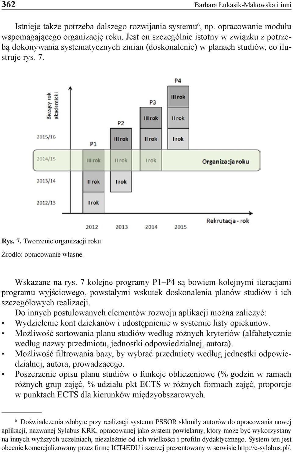 Wskazane na rys. 7 kolejne programy P1 P4 są bowiem kolejnymi iteracjami programu wyjściowego, powstałymi wskutek doskonalenia planów studiów i ich szczegółowych realizacji.