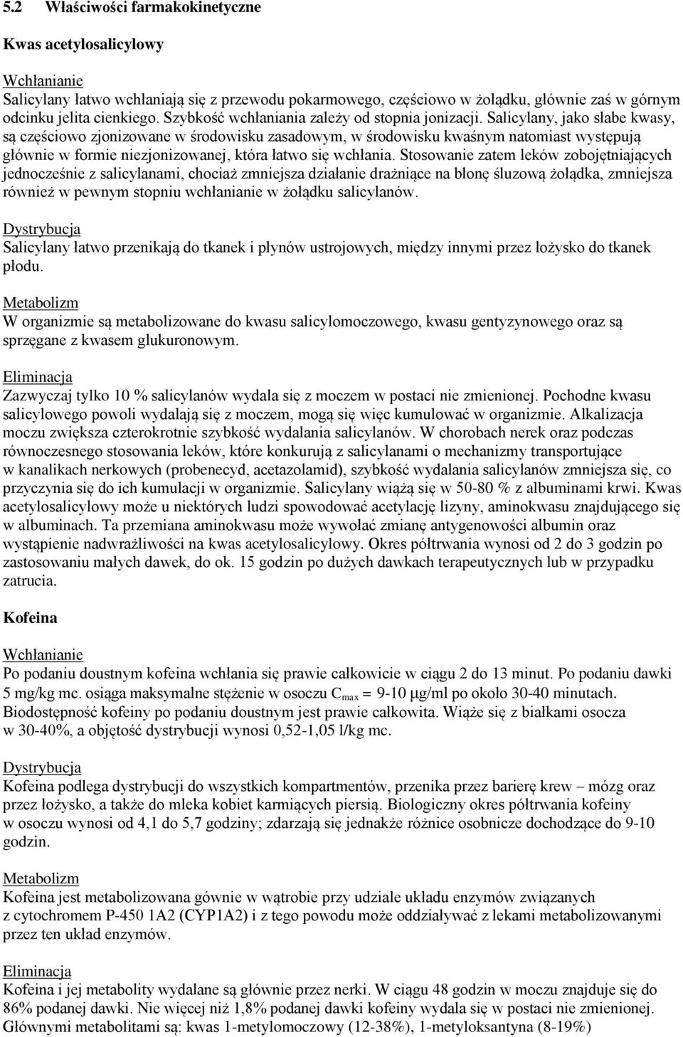 Salicylany, jako słabe kwasy, są częściowo zjonizowane w środowisku zasadowym, w środowisku kwaśnym natomiast występują głównie w formie niezjonizowanej, która łatwo się wchłania.