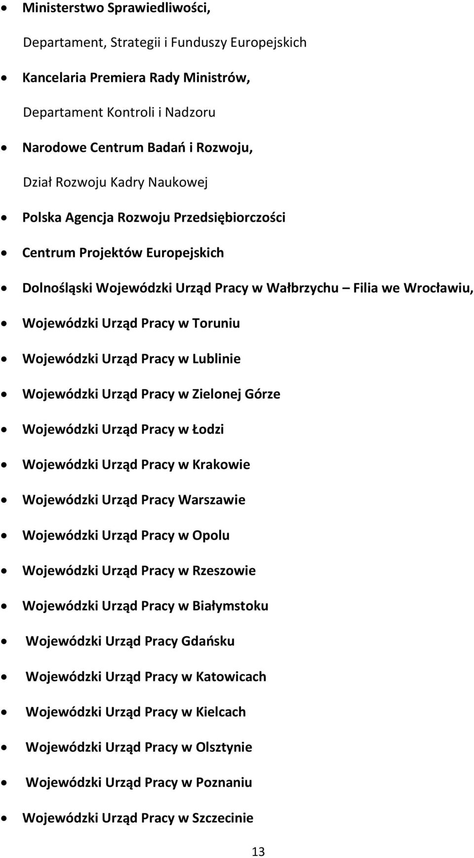 Pracy w Lublinie Wojewódzki Urząd Pracy w Zielonej Górze Wojewódzki Urząd Pracy w Łodzi Wojewódzki Urząd Pracy w Krakowie Wojewódzki Urząd Pracy Warszawie Wojewódzki Urząd Pracy w Opolu Wojewódzki