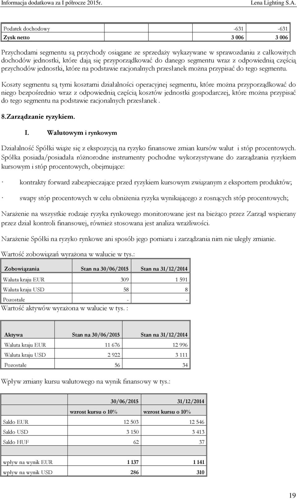 Koszty segmentu są tymi kosztami działalności operacyjnej segmentu, które można przyporządkować do niego bezpośrednio wraz z odpowiednią częścią kosztów jednostki gospodarczej, które można przypisać