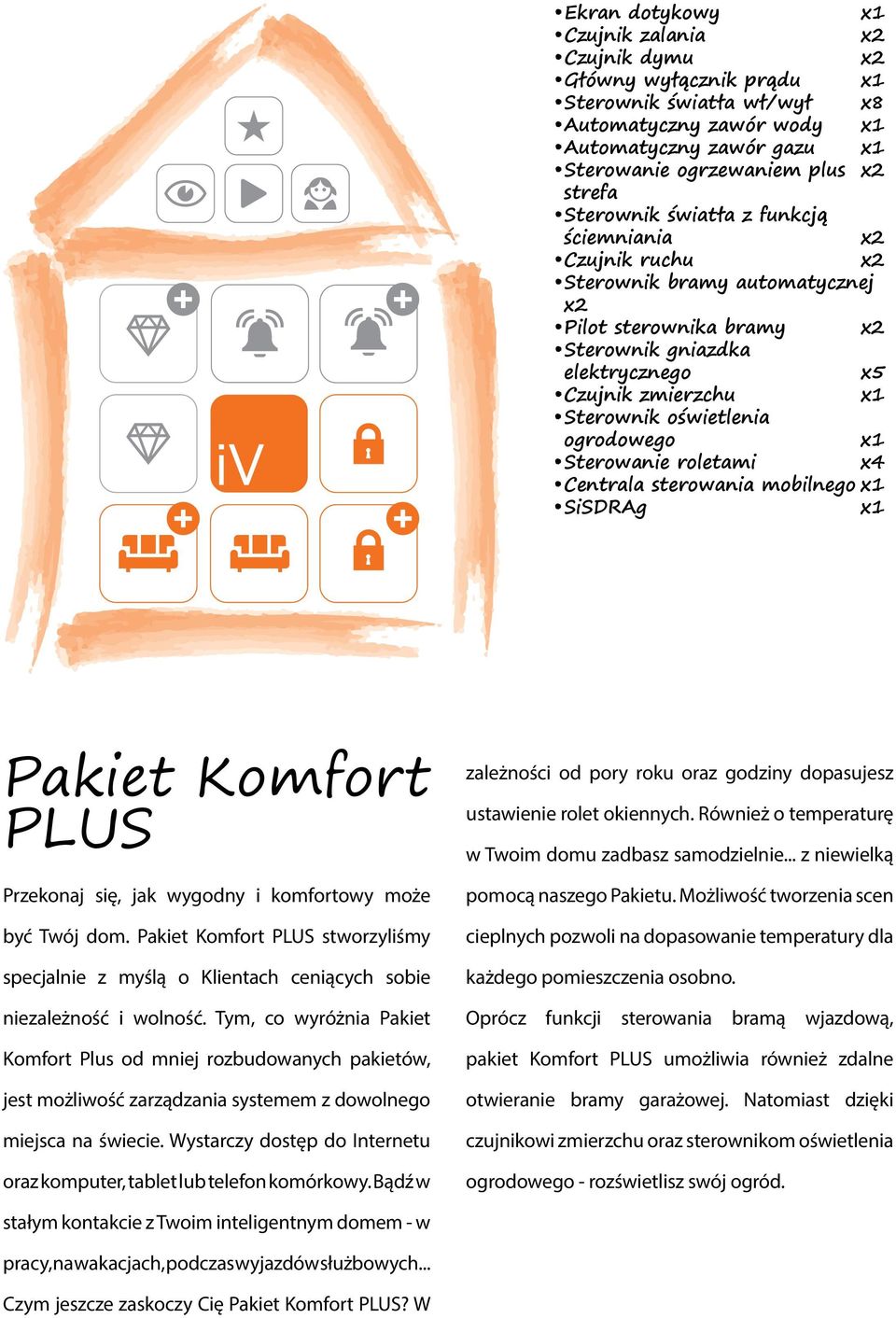 Centrala sterowania mobilnego SiSDRAg Pakiet Komfort PLUS Przekonaj się, jak wygodny i komfortowy może być Twój dom.