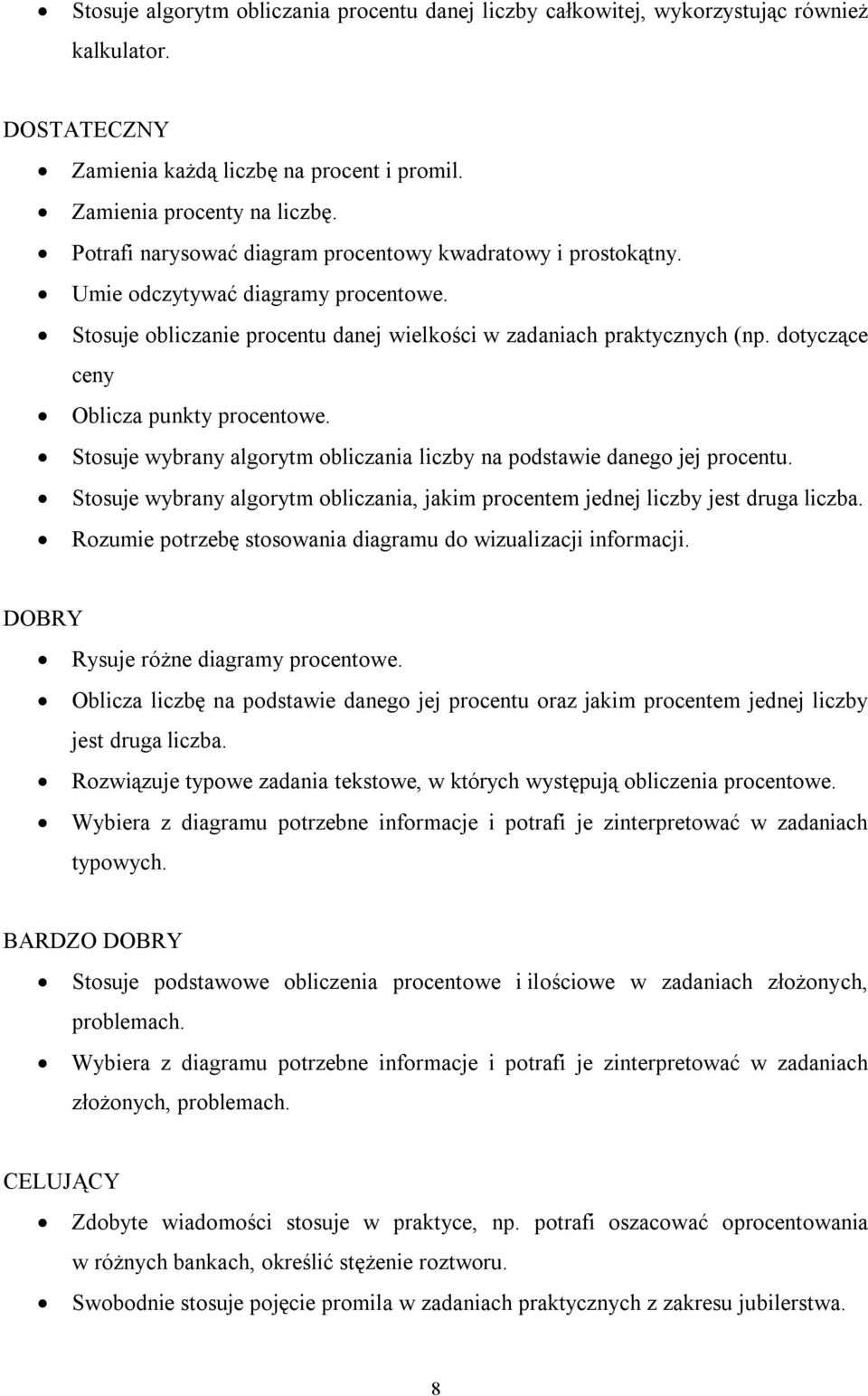 dotyczące ceny Oblicza punkty procentowe. Stosuje wybrany algorytm obliczania liczby na podstawie danego jej procentu.