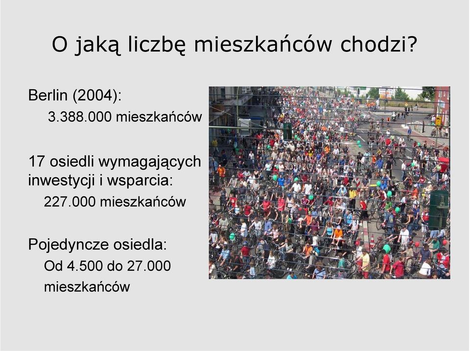 000 mieszkańców 17 osiedli wymagających