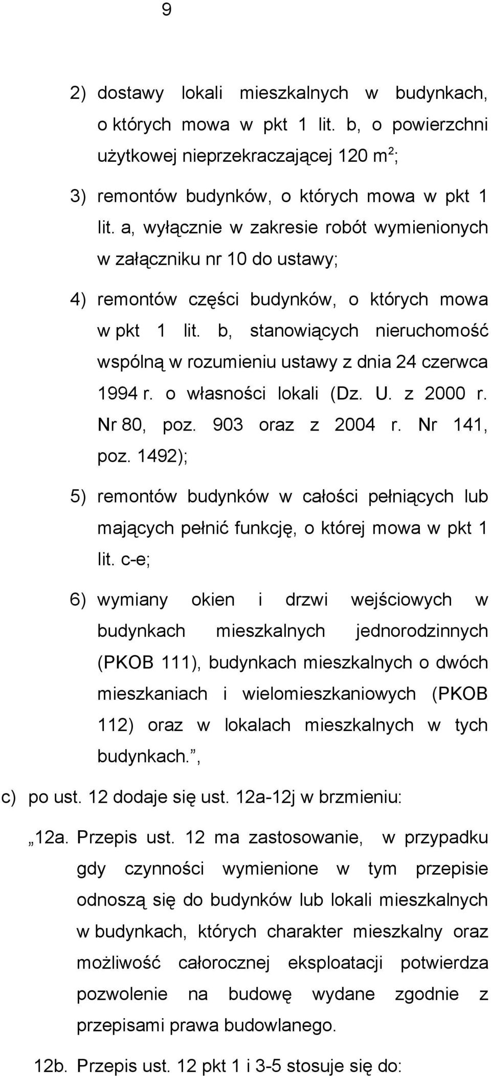 b, stanowiących nieruchomość wspólną w rozumieniu ustawy z dnia 24 czerwca 1994 r. o własności lokali (Dz. U. z 2000 r. Nr 80, poz. 903 oraz z 2004 r. Nr 141, poz.