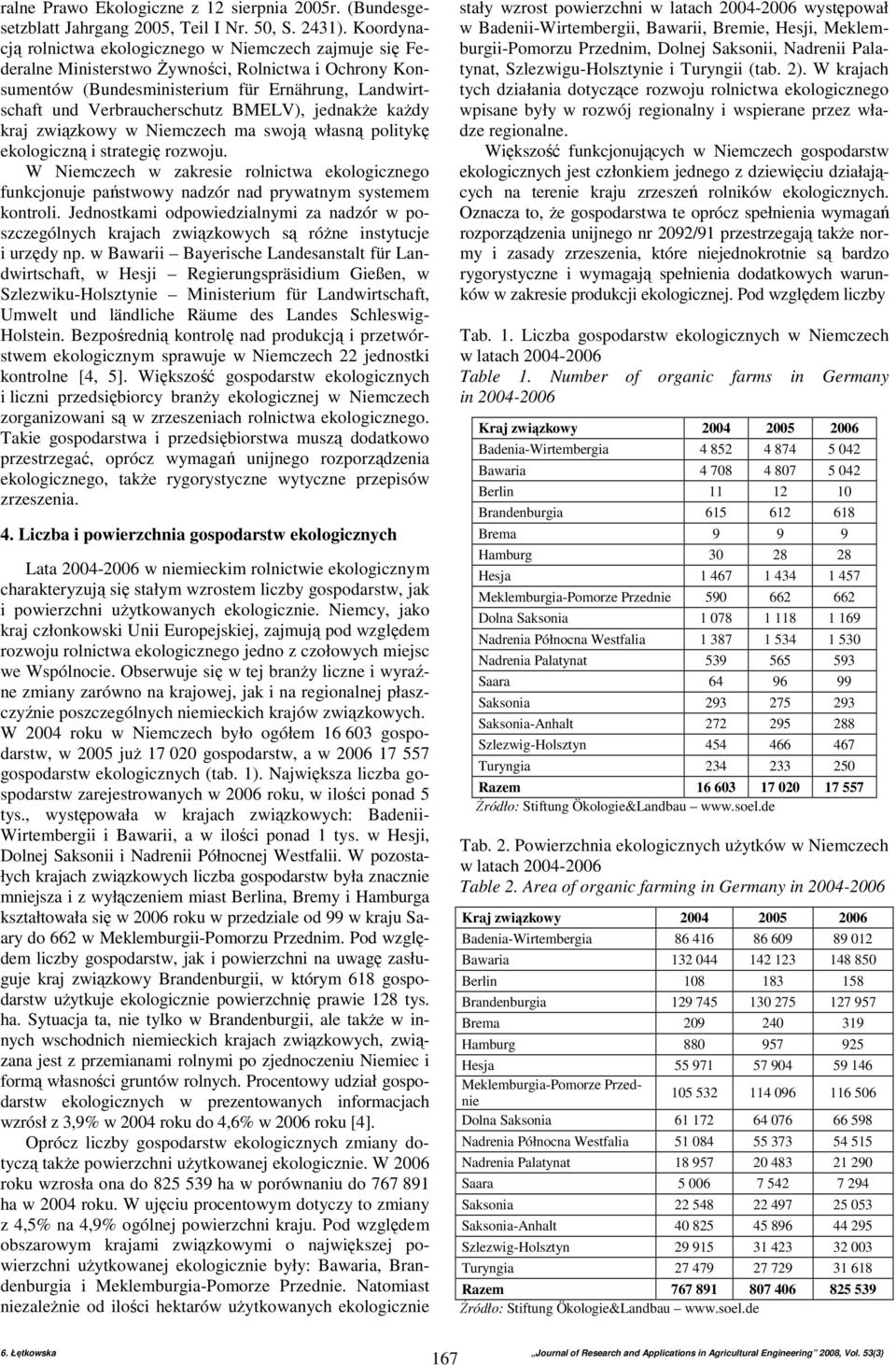 BMELV), jednakŝe kaŝdy kraj związkowy w Niemczech ma swoją własną politykę ekologiczną i strategię rozwoju.