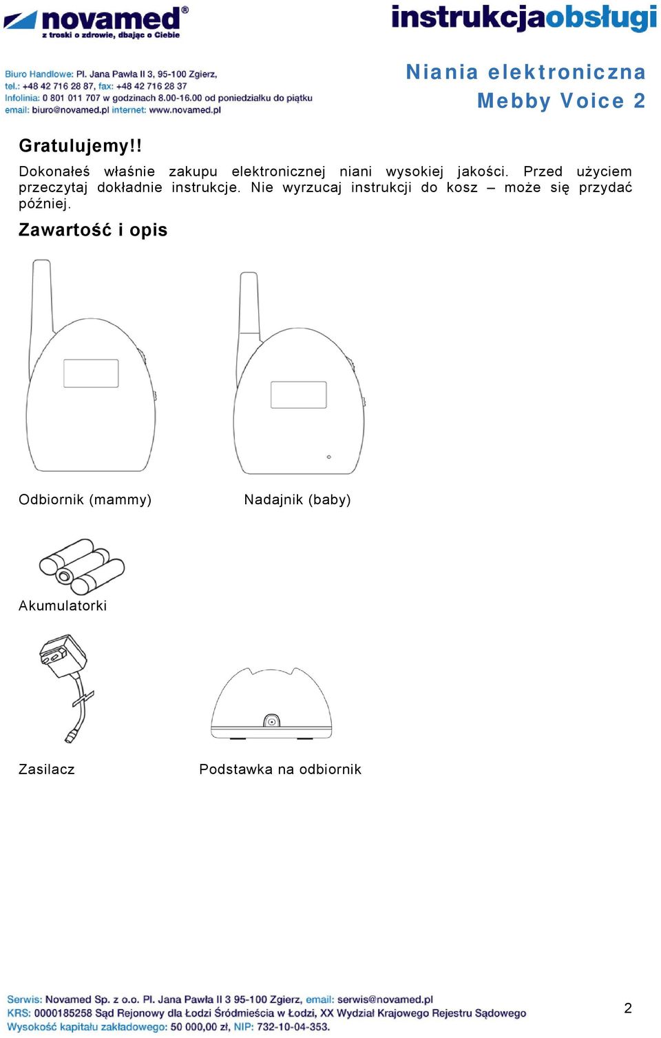 wysokiej jakości. Przed użyciem przeczytaj dokładnie instrukcje.