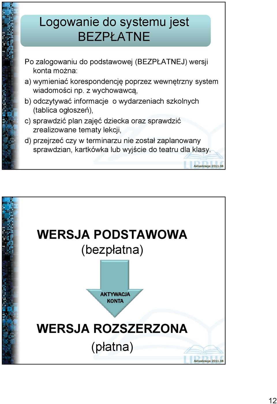 z wychowawcą, b) odczytywać informacje o wydarzeniach szkolnych (tablica ogłoszeń), c) sprawdzić plan zajęć dziecka oraz