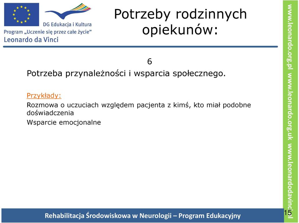 Rozmowa o uczuciach względem pacjenta z kimś,