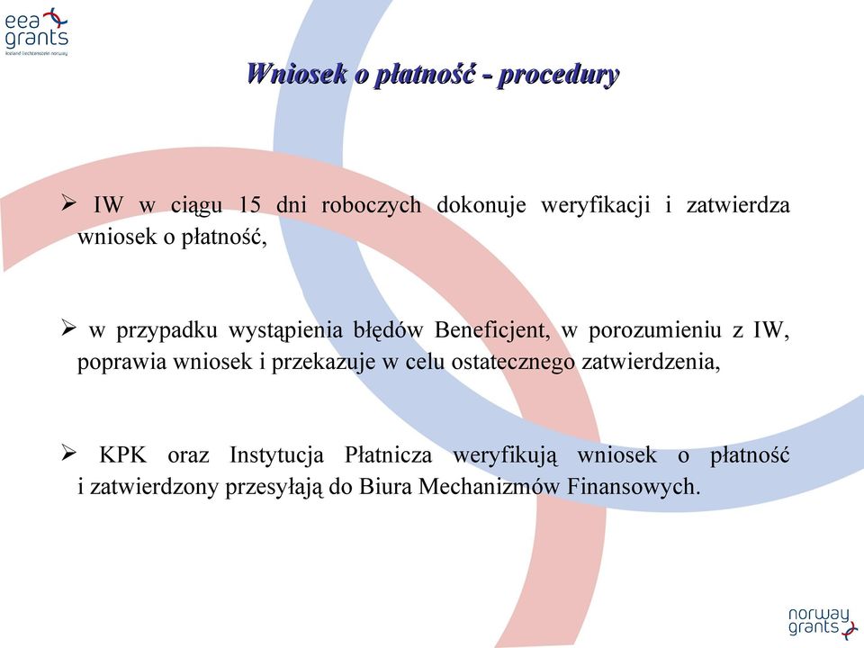 z IW, poprawia wniosek i przekazuje w celu ostatecznego zatwierdzenia, KPK oraz Instytucja