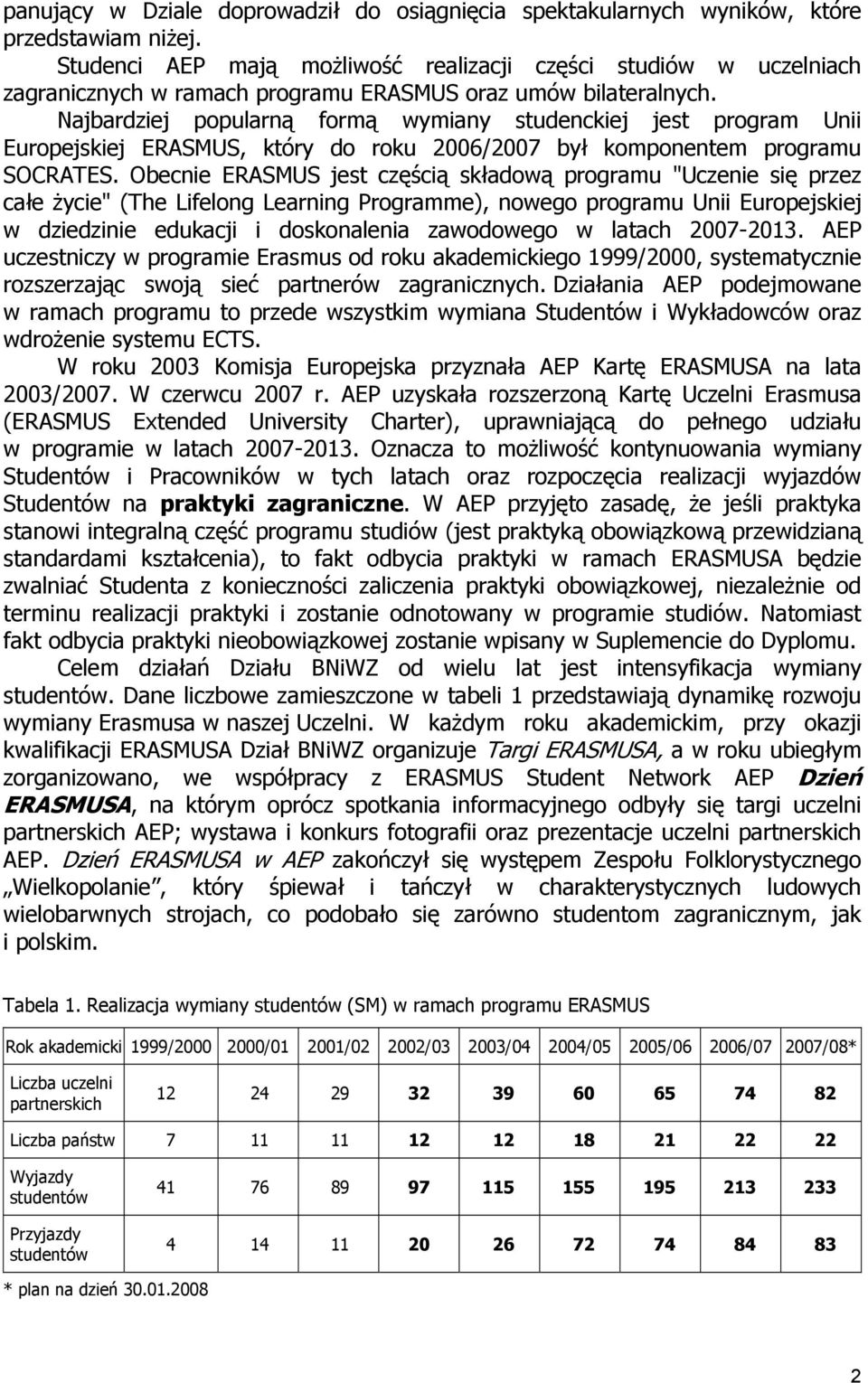 Najbardziej popularną formą wymiany studenckiej jest program Unii Europejskiej ERASMUS, który do roku 2006/2007 był komponentem programu SOCRATES.