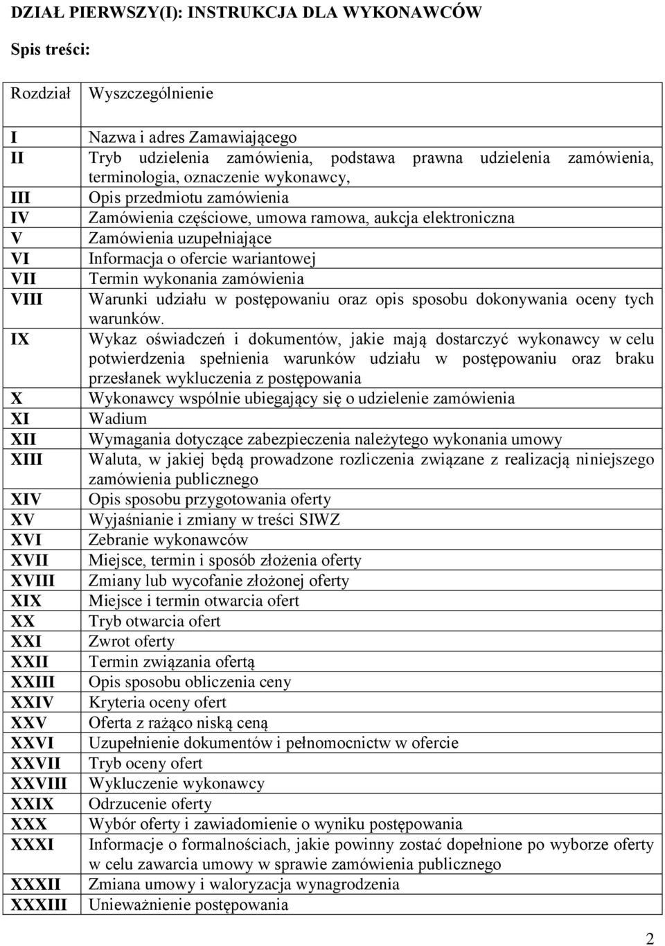 zamówienia VIII Warunki udziału w postępowaniu oraz opis sposobu dokonywania oceny tych warunków.