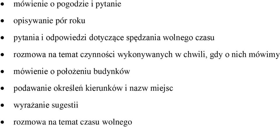 w chwili, gdy o nich mówimy mówienie o położeniu budynków podawanie