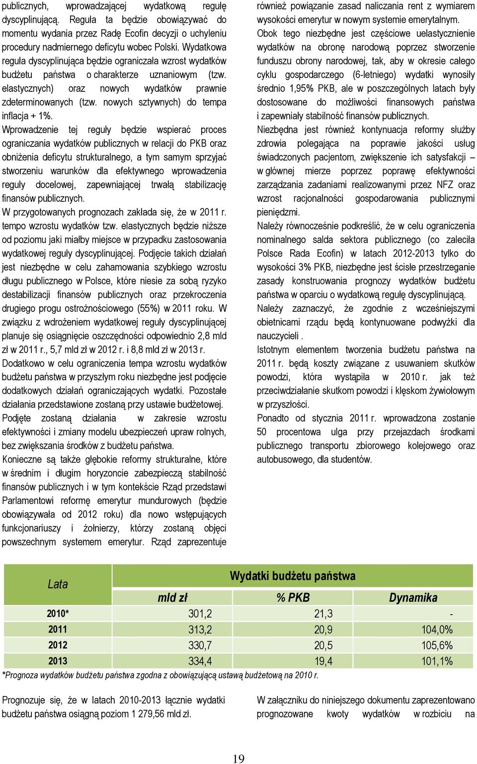 nowych sztywnych) do tempa inflacja + 1%.