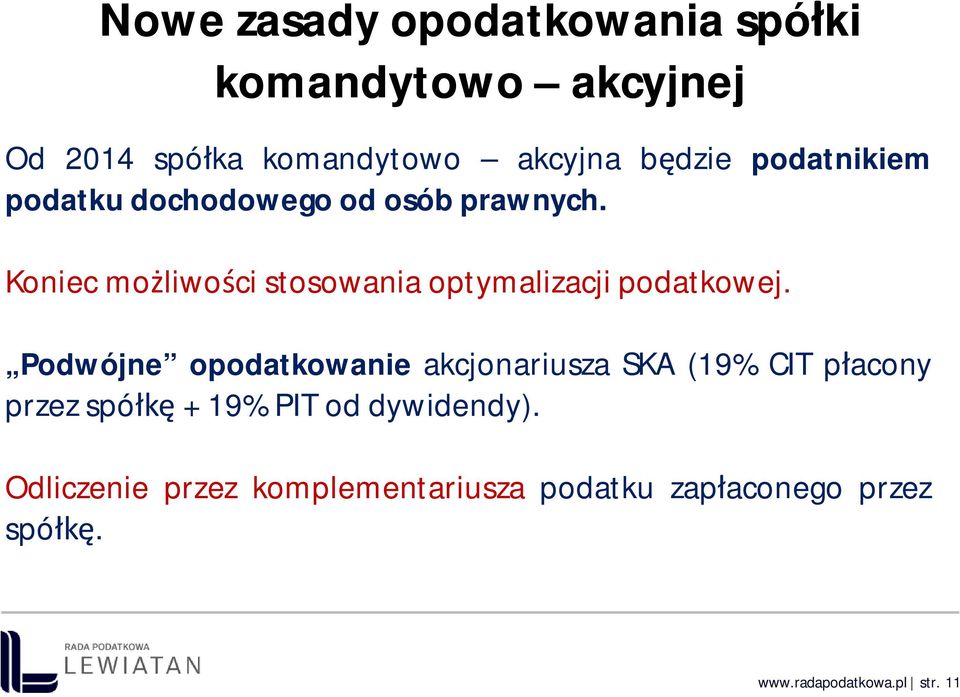 Koniec mo liwo ci stosowania optymalizacji podatkowej.