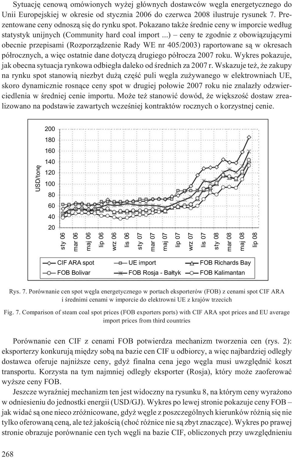 ..) ceny te zgodnie z obowi¹zuj¹cymi obecnie przepisami (Rozporz¹dzenie Rady WE nr 405/2003) raportowane s¹ w okresach pó³rocznych, a wiêc ostatnie dane dotycz¹ drugiego pó³rocza 2007 roku.