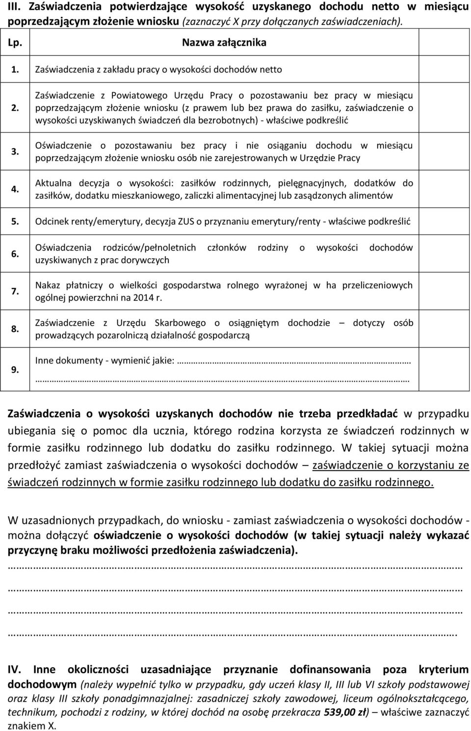 Zaświadczenie z Powiatowego Urzędu Pracy o pozostawaniu bez pracy w miesiącu poprzedzającym złożenie wniosku (z prawem lub bez prawa do zasiłku, zaświadczenie o wysokości uzyskiwanych świadczeń dla