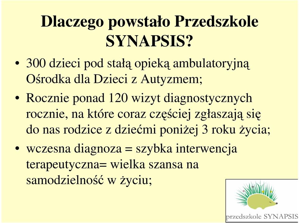 ponad 120 wizyt diagnostycznych rocznie, na które coraz częściej zgłaszają się do