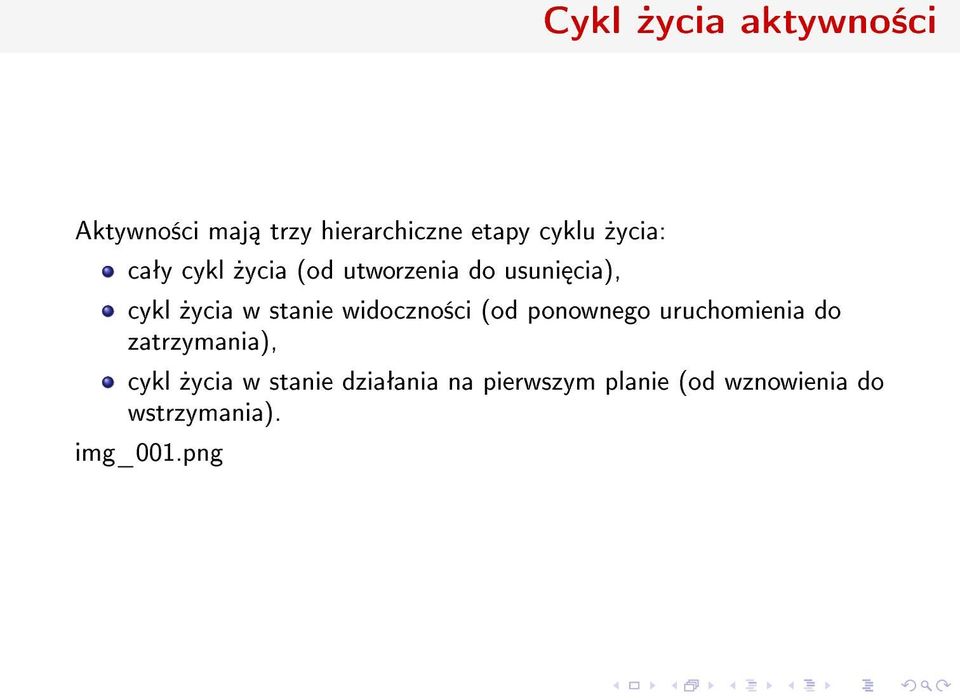 stanie widoczno±ci (od ponownego uruchomienia do zatrzymania),