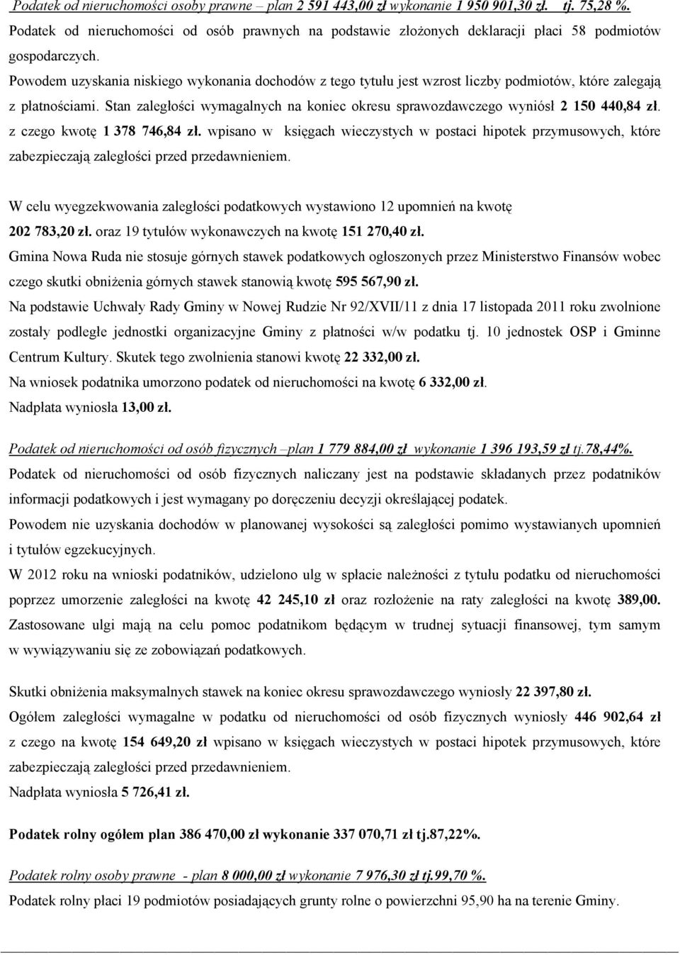 Powodem uzyskania niskiego wykonania dochodów z tego tytułu jest wzrost liczby podmiotów, które zalegają z płatnościami.