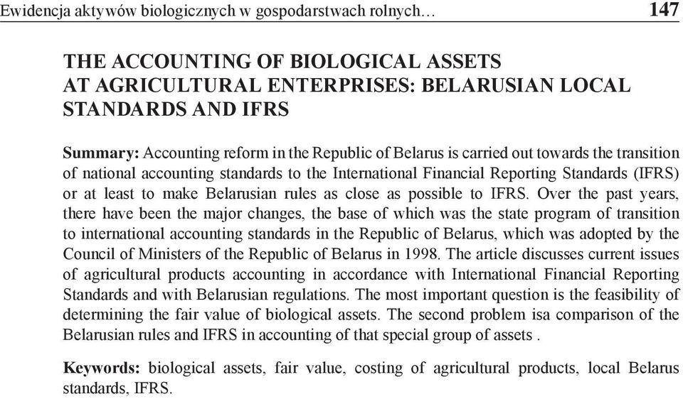 possible to IFRS.