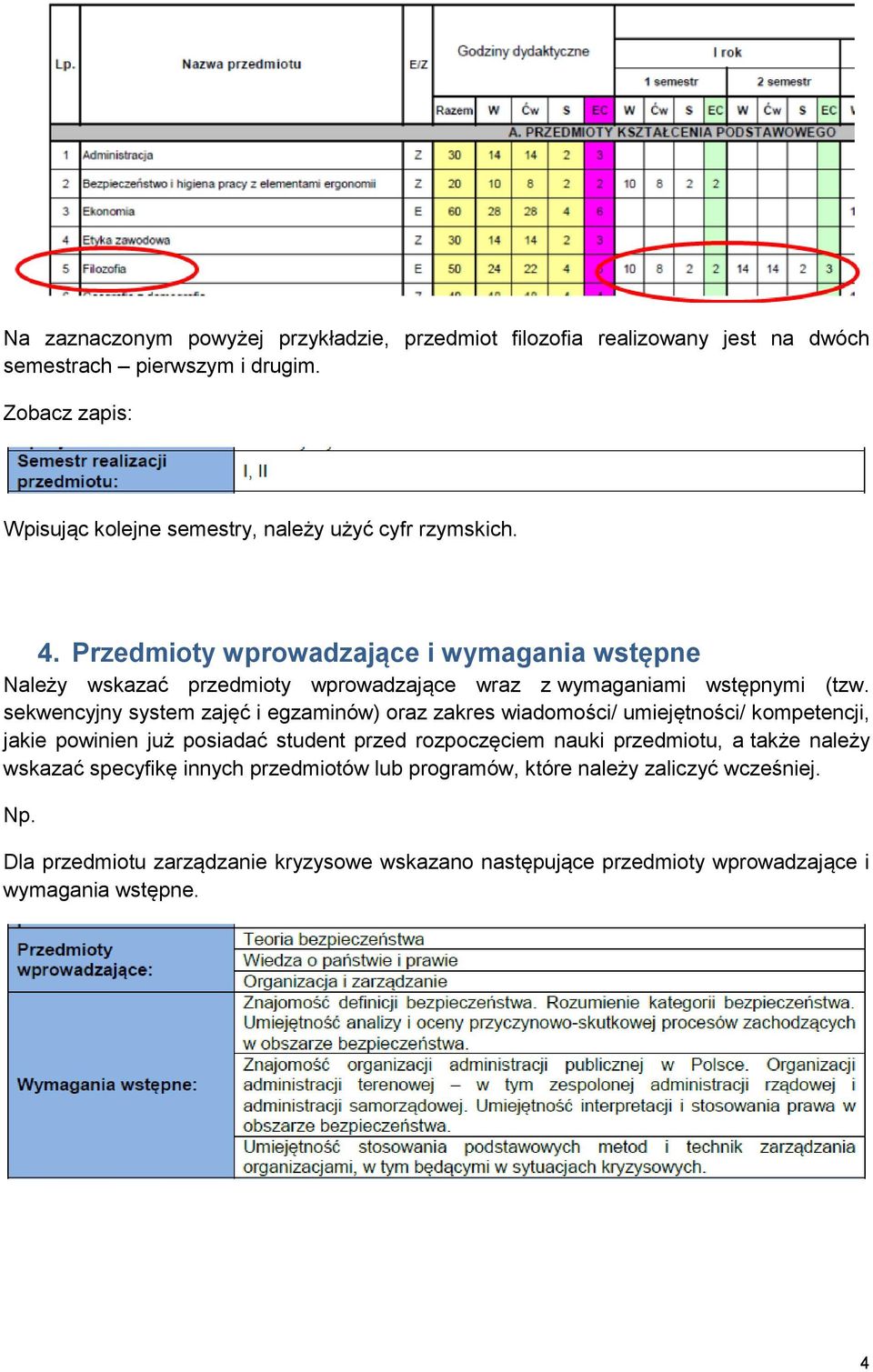 Przedmioty wprowadzające i wymagania wstępne Należy wskazać przedmioty wprowadzające wraz z wymaganiami wstępnymi (tzw.