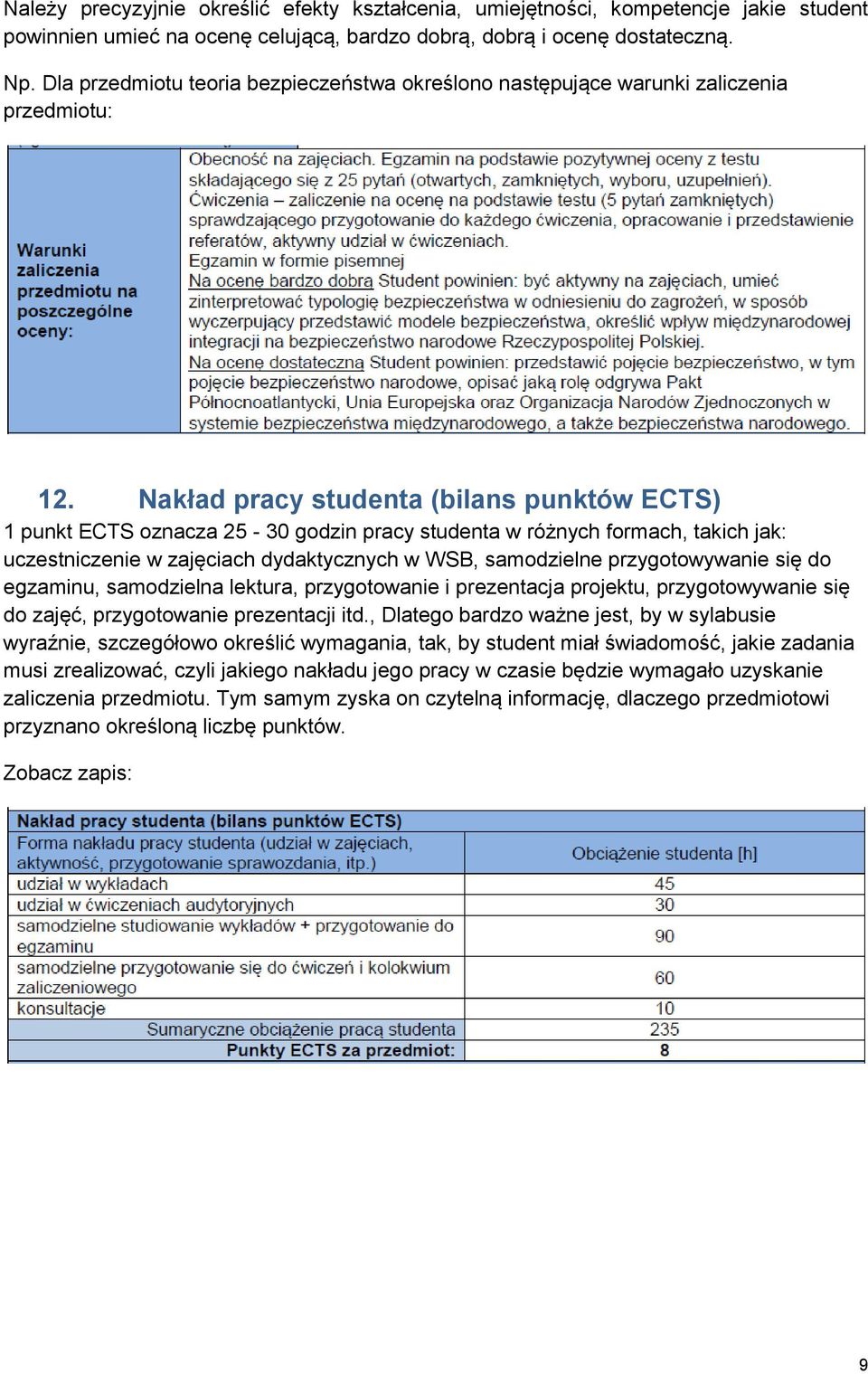 Nakład pracy studenta (bilans punktów ECTS) 1 punkt ECTS oznacza 25-30 godzin pracy studenta w różnych formach, takich jak: uczestniczenie w zajęciach dydaktycznych w WSB, samodzielne przygotowywanie