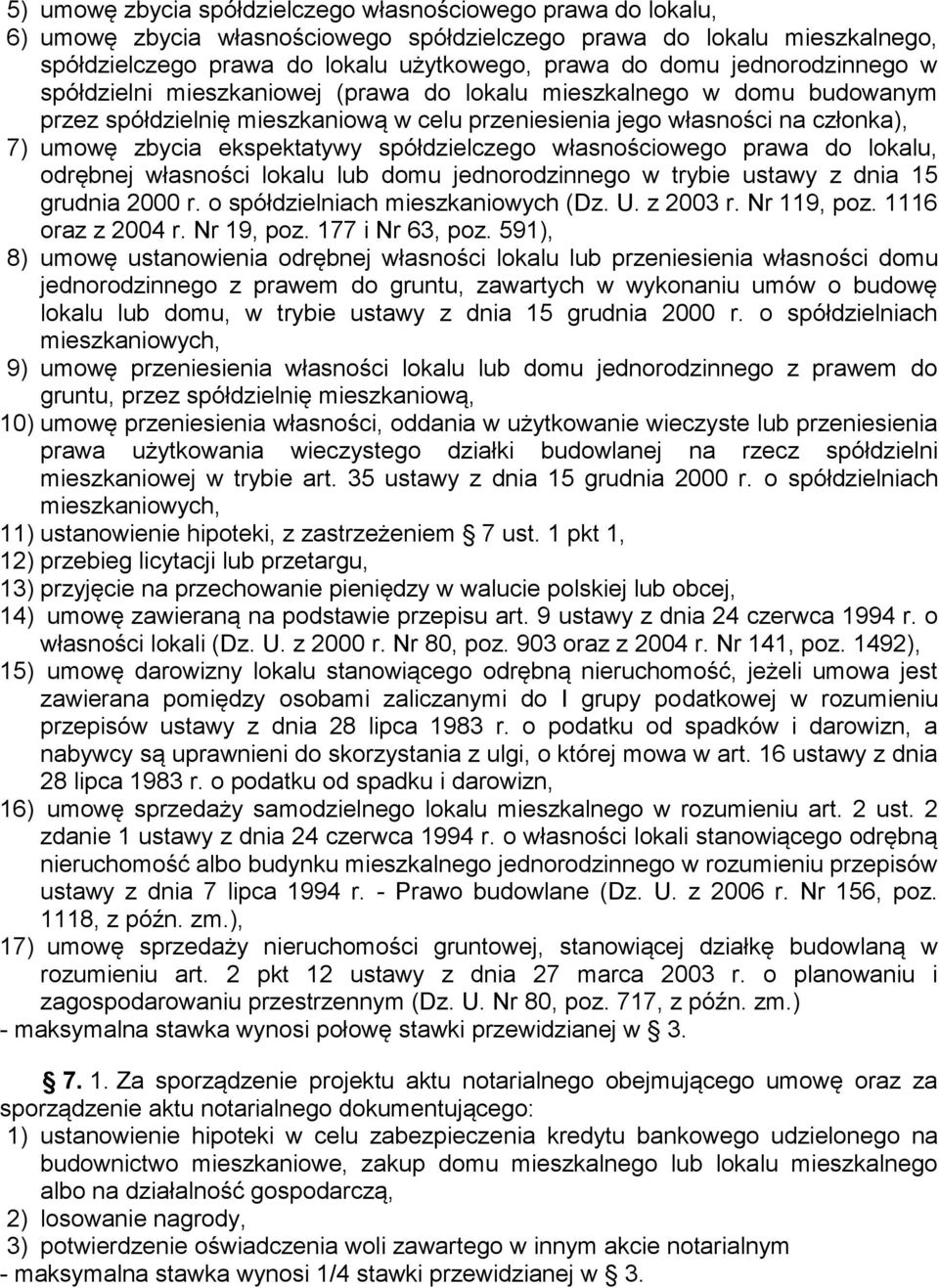 ekspektatywy spółdzielczego własnościowego prawa do lokalu, odrębnej własności lokalu lub domu jednorodzinnego w trybie ustawy z dnia 15 grudnia 2000 r. o spółdzielniach mieszkaniowych (Dz. U.