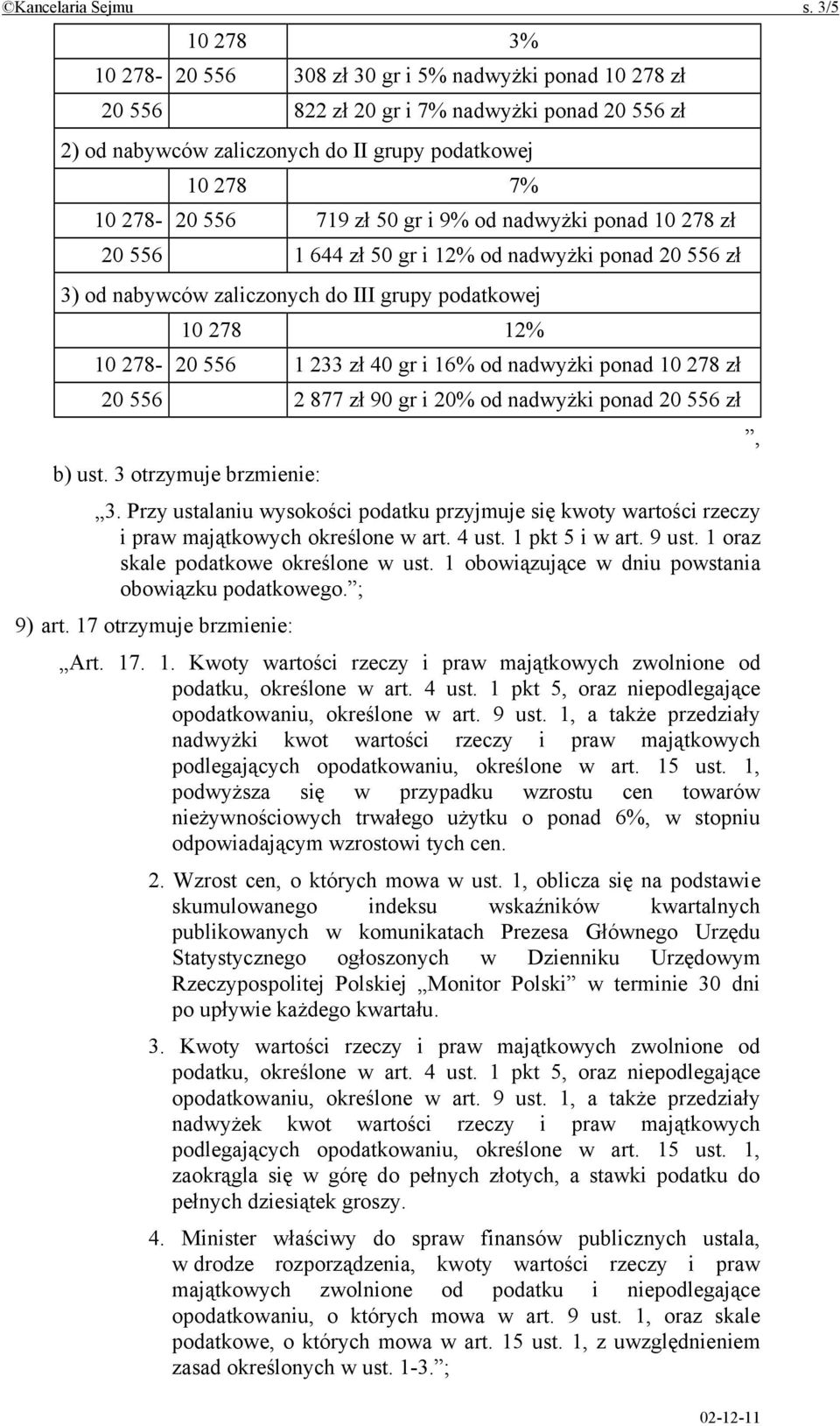 zł 50 gr i 9% od nadwyżki ponad 10 278 zł 20 556 1 644 zł 50 gr i 12% od nadwyżki ponad 20 556 zł 3) od nabywców zaliczonych do III grupy podatkowej 10 278 12% 10 278-20 556 1 233 zł 40 gr i 16% od